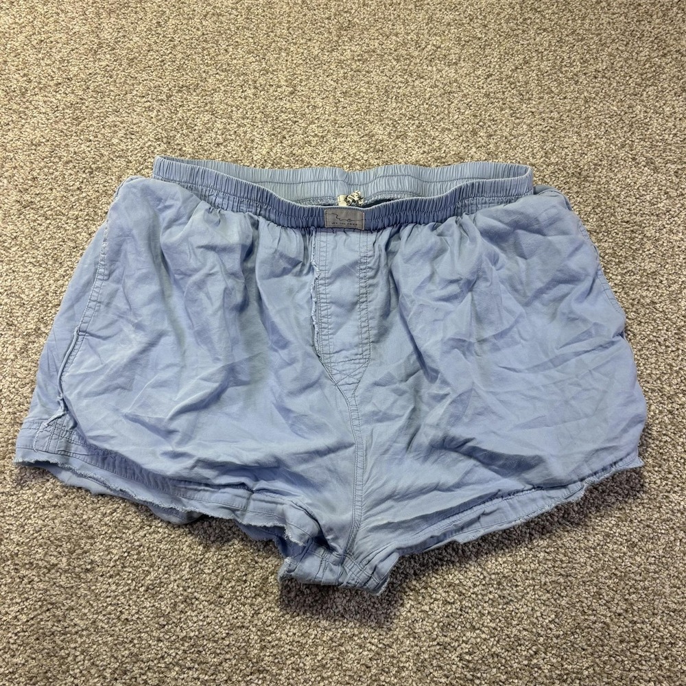 We The Free Shorts Womens Medium Blue Cotton Lyocell Elastic Waist Lounge Casual